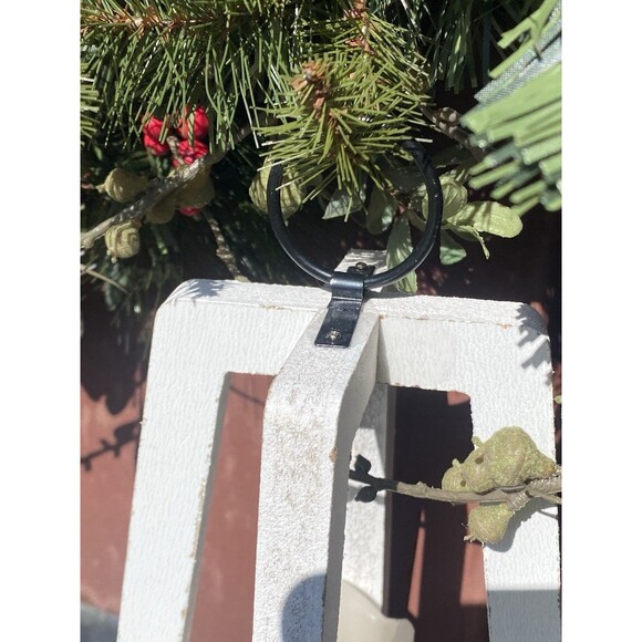 2 Rustic Wooden Candle Holder Lantern Farmhouse Country White Outside Lighting - Picture 5 of 6